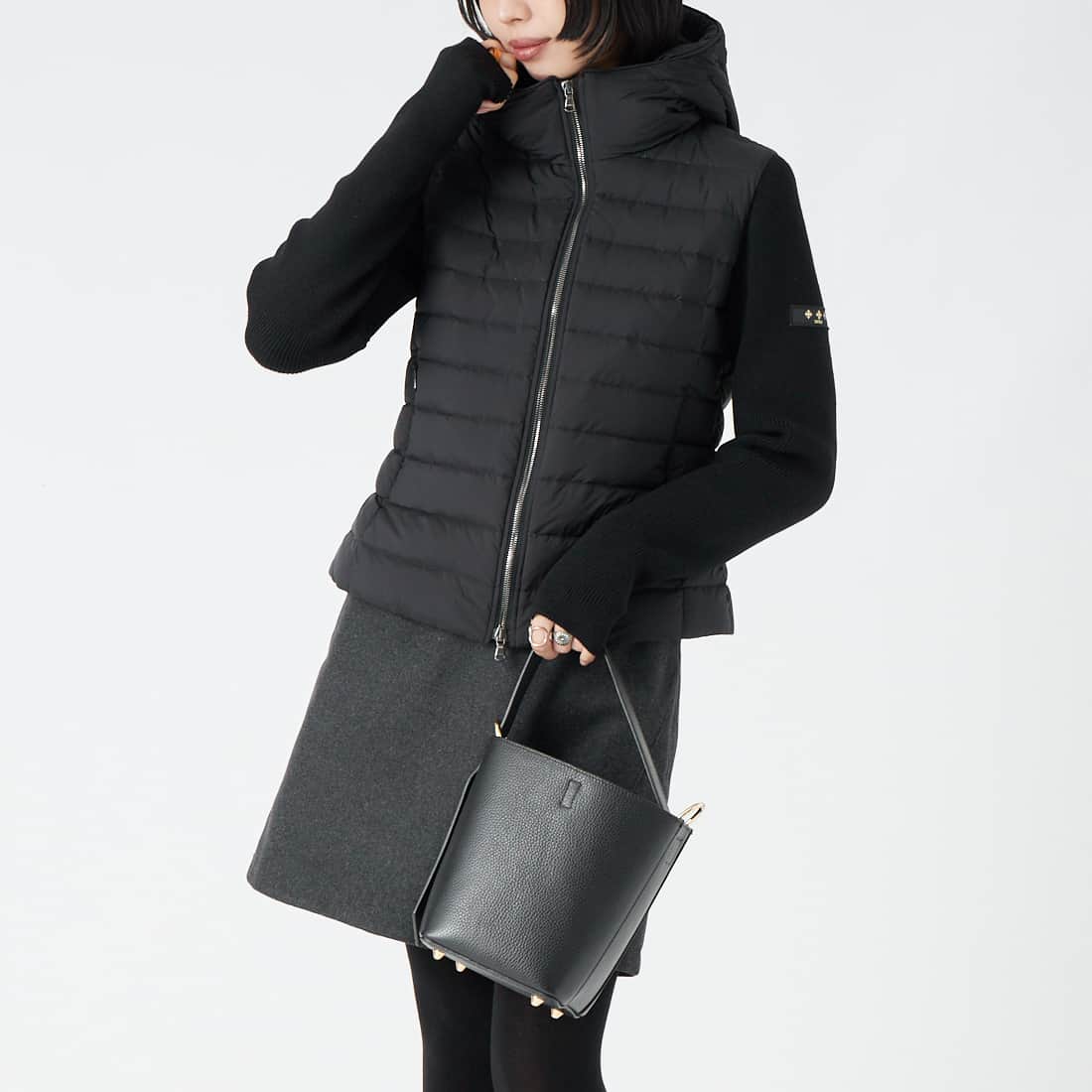 TATRAS [タトラス] GRIF グリフ ライトダウンジャケット [LCKA0030013588] BLACK &&モデル身長：162cm 着用サイズ：2&&