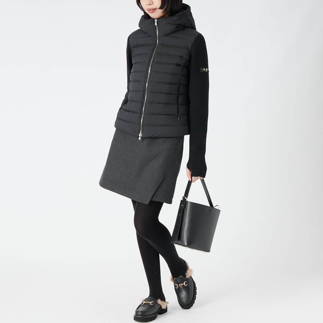 TATRAS [タトラス] GRIF グリフ ライトダウンジャケット [LCKA0030013588] BLACK &&モデル身長：162cm 着用サイズ：2&&