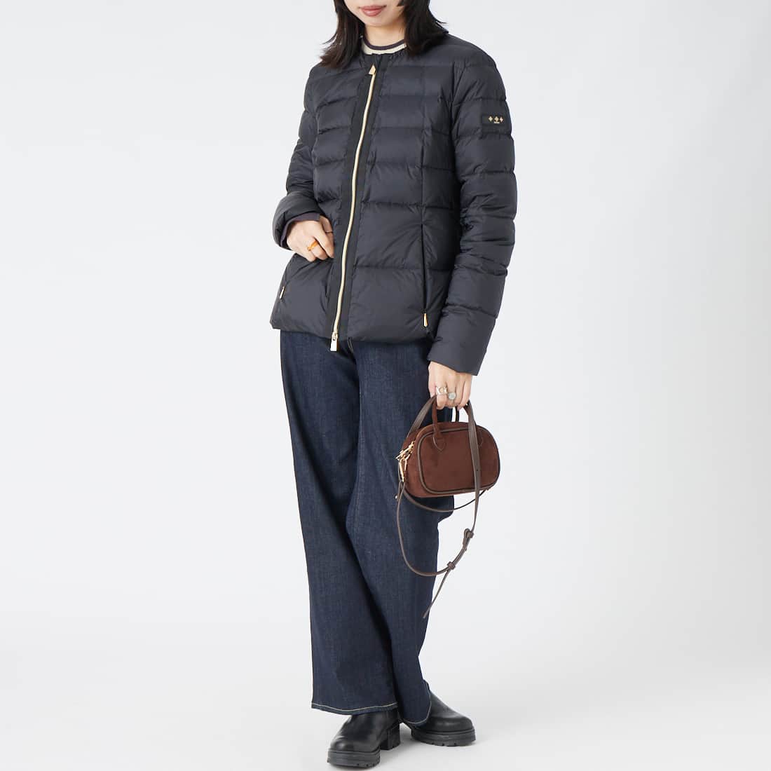 TATRAS [タトラス] BREVA ブレヴァ ライトダウンジャケット [LCKA0007013588] BLACK &&モデル身長：162cm 着用サイズ：3&&
