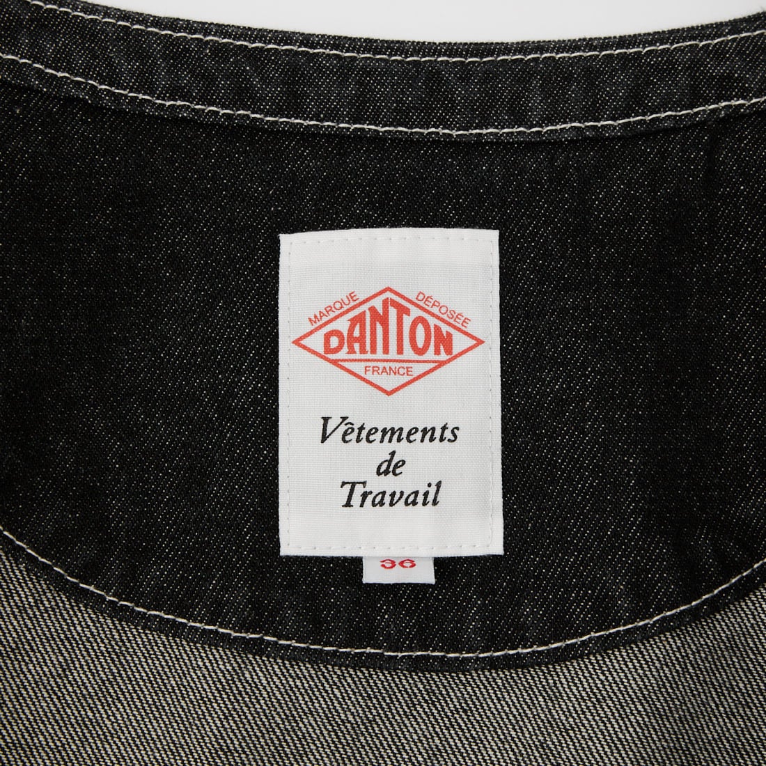 DANTON [ダントン] クルーネックデニムジャケット [DT-B0397SOU] BLACK