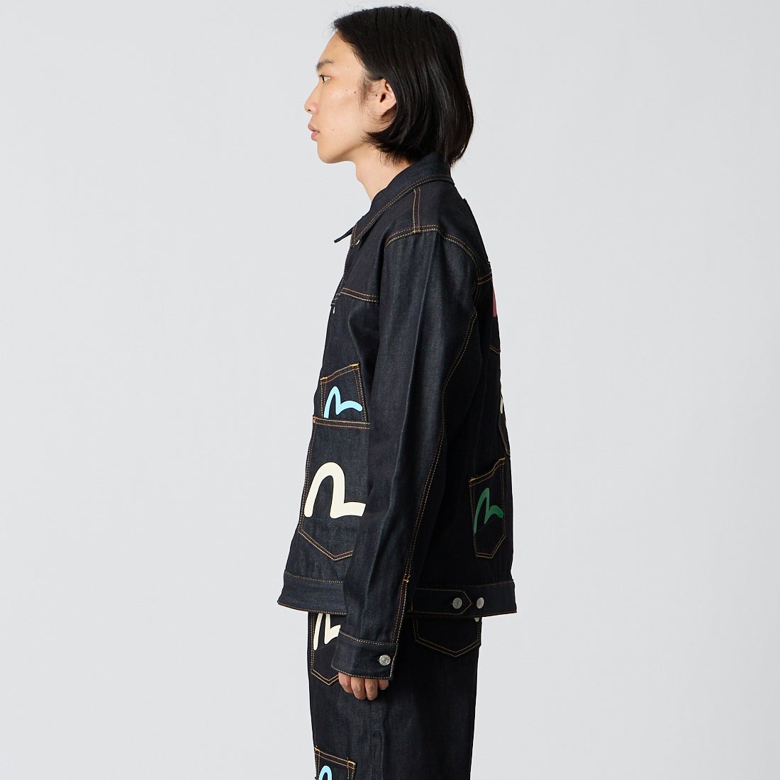EVISU [エヴィス] カモメプリント マルチポケット デニムジャケット