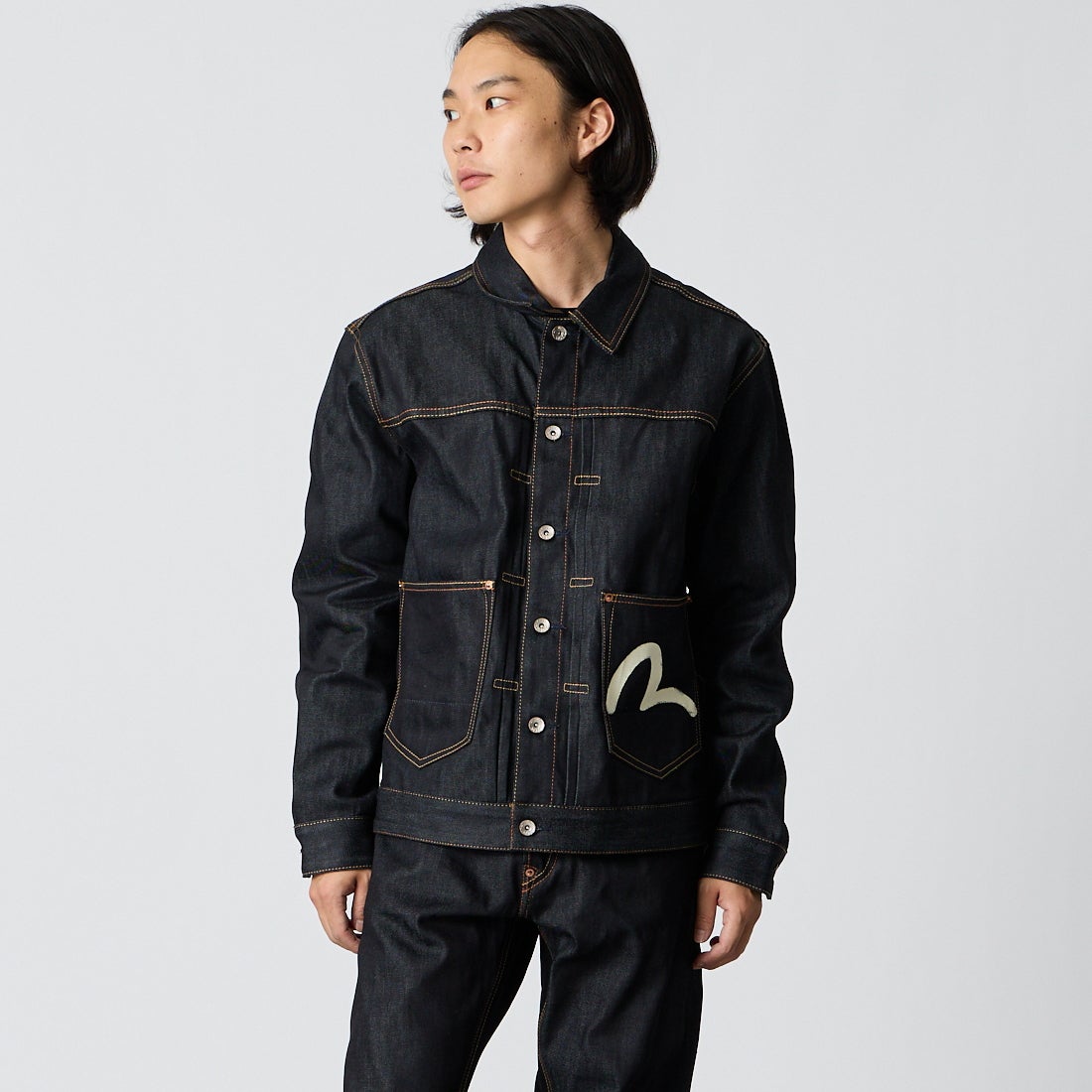 RAW INDIGO&&モデル身長：175cm 着用サイズ：M&&