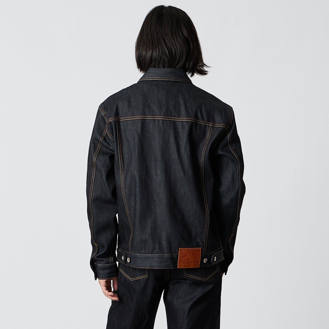 EVISU [エヴィス] カモメプリント マルチポケット デニムジャケット [2EAHTM5JK1235] RAW INDIGO &&モデル身長：175cm 着用サイズ：M&&