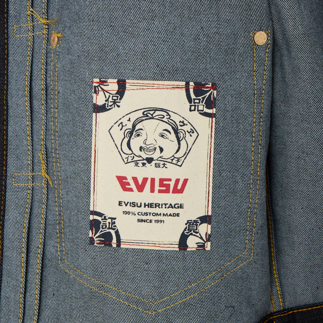 EVISU [エヴィス] エクリュカモメプリント デニムジャケット [2ESHTM5DJ1241] RAW INDIGO
