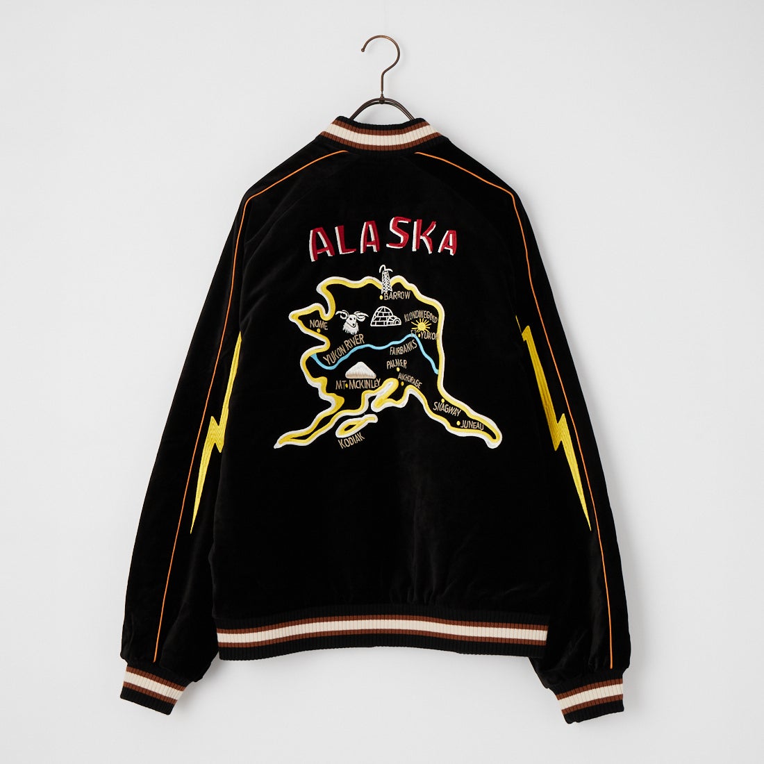 EVISU [エヴィス] 雷神 ライトパデッド スカジャン [2EAEJM6JK6021] BLACK