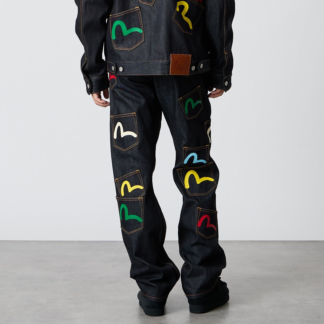 EVISU [エヴィス] マルチポケット ジーンズ [2EAHTM4JE1256] RAW INDIGO &&モデル身長：175cm 着用サイズ：30&&