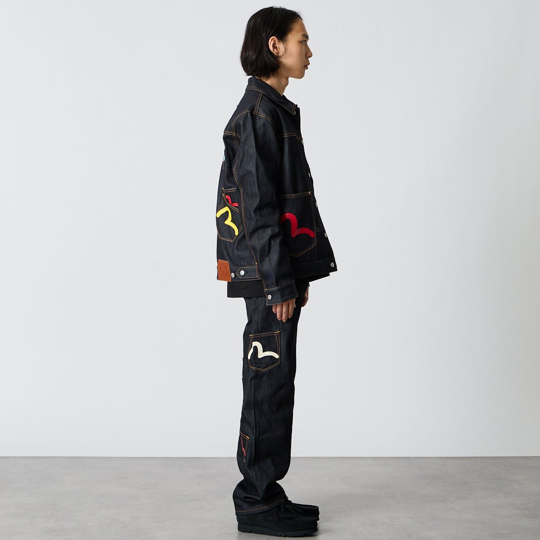 EVISU [エヴィス] マルチポケット ジーンズ [2EAHTM4JE1256] RAW INDIGO &&モデル身長：175cm 着用サイズ：30&&