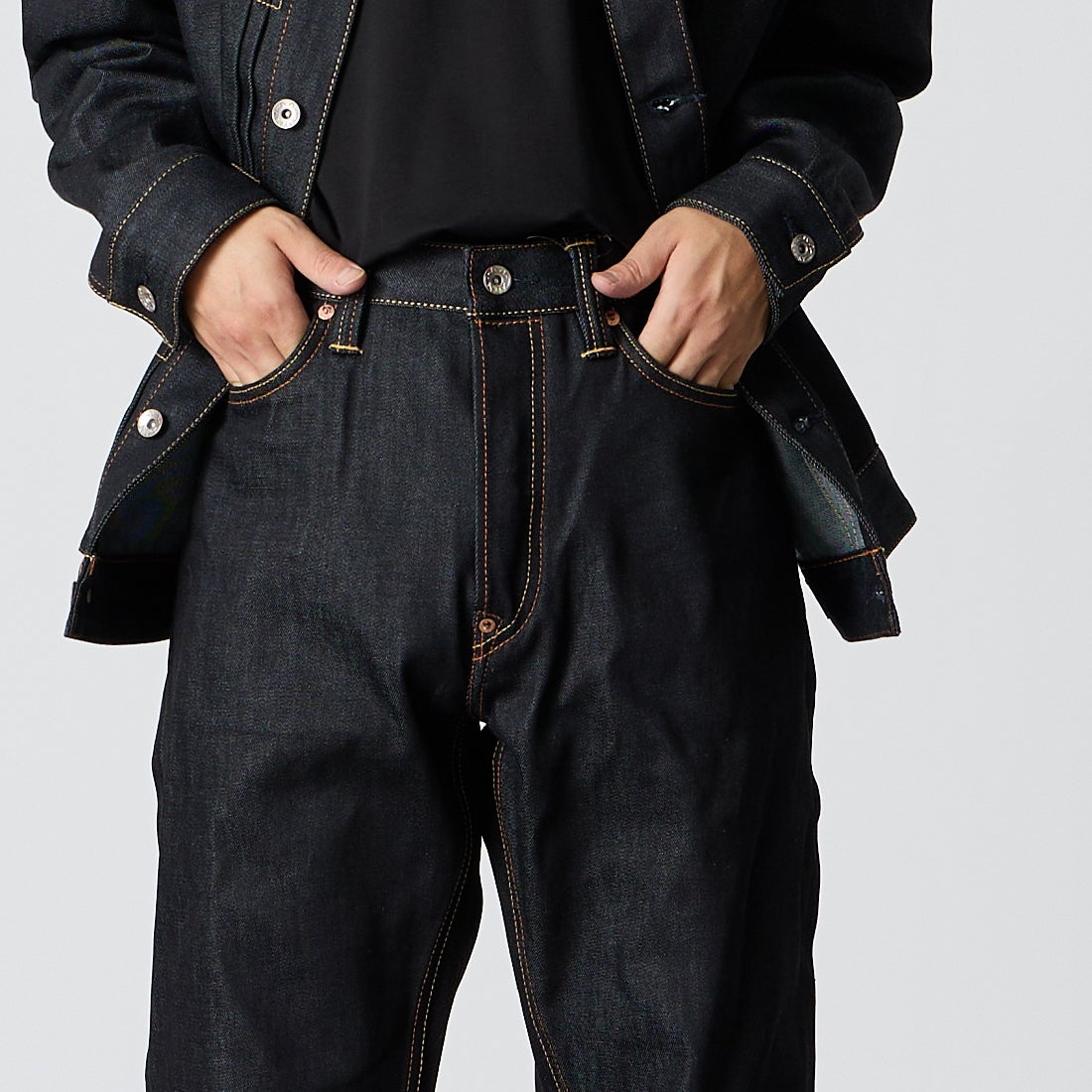 EVISU [エヴィス] カモメプリントポケット ジーンズ [2EAHTM5JE1233] RAW IND/WH &&モデル身長：175cm 着用サイズ：30&&