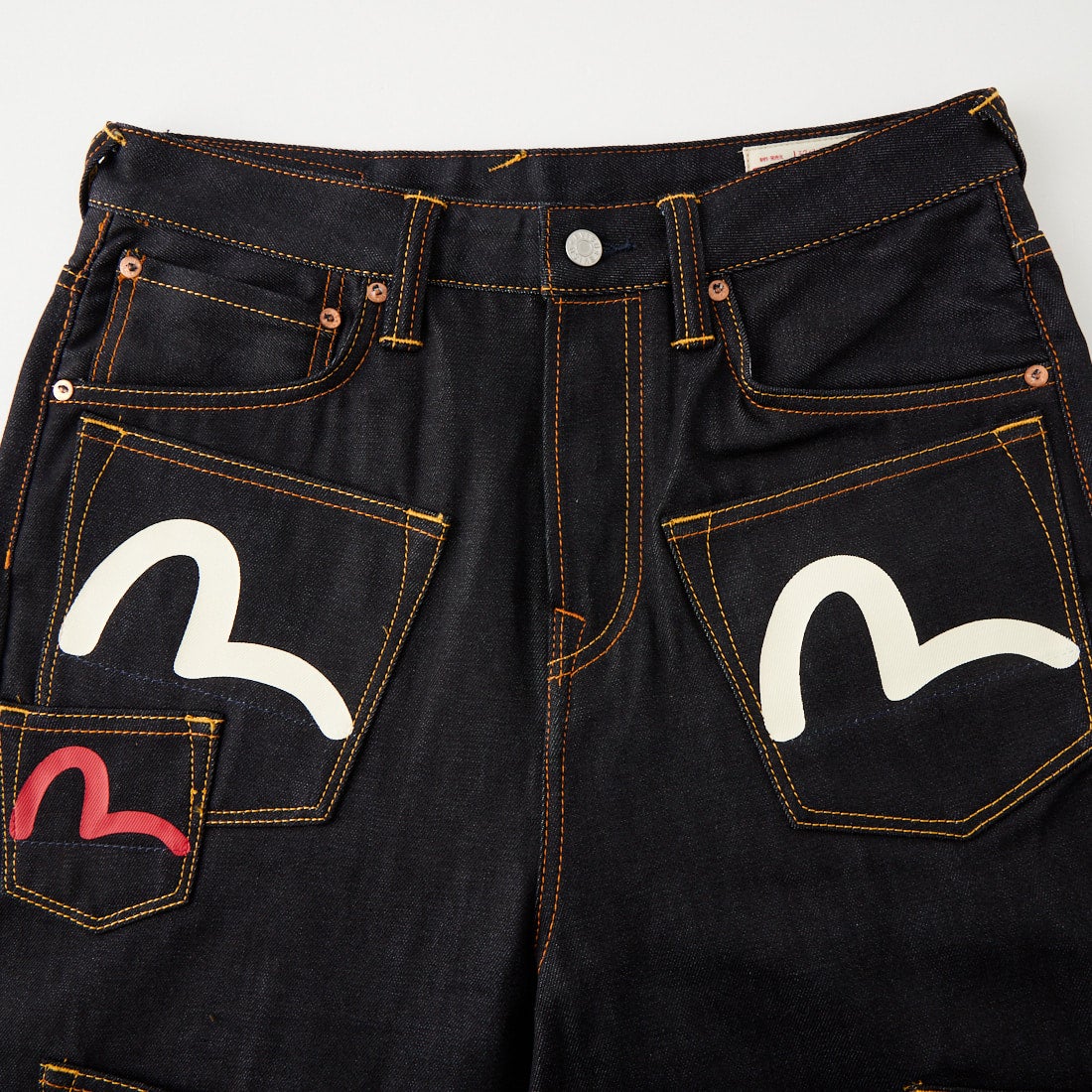 EVISU [エヴィス] カモメプリント マルチポケット デニムショーツ [2EAHTM5DS7031] RAW INDIGO