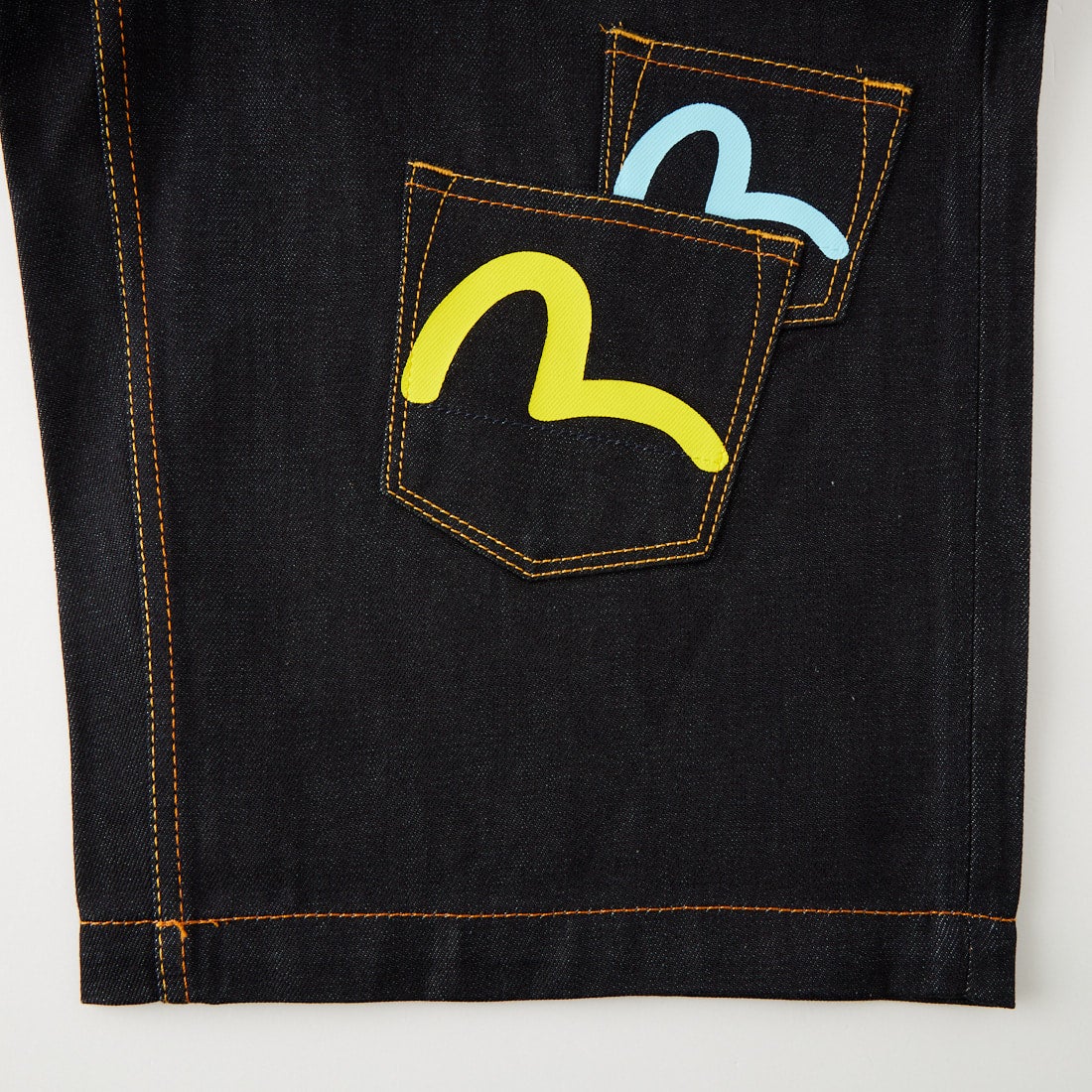 EVISU [エヴィス] カモメプリント マルチポケット デニムショーツ [2EAHTM5DS7031] RAW INDIGO
