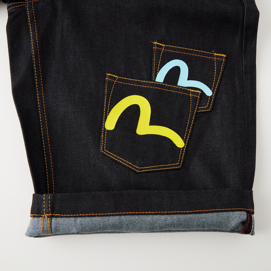 EVISU [エヴィス] カモメプリント マルチポケット デニムショーツ [2EAHTM5DS7031] RAW INDIGO