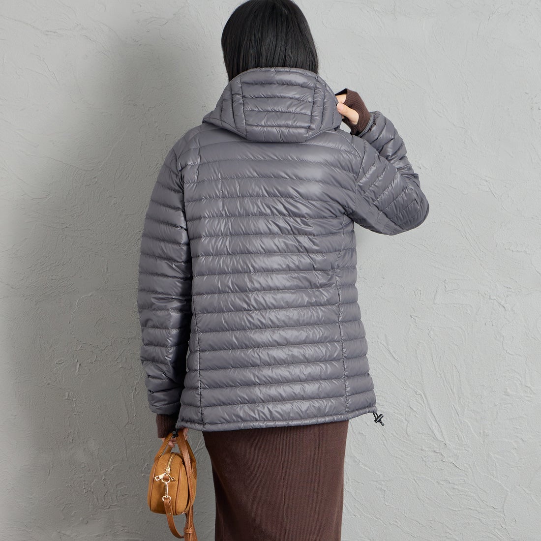 FIRST DOWN [ファーストダウン] 別注 ハッピーダウンジャケット [F242115W-JF] 408 CHR &&モデル身長：162cm 着用サイズ：S&&