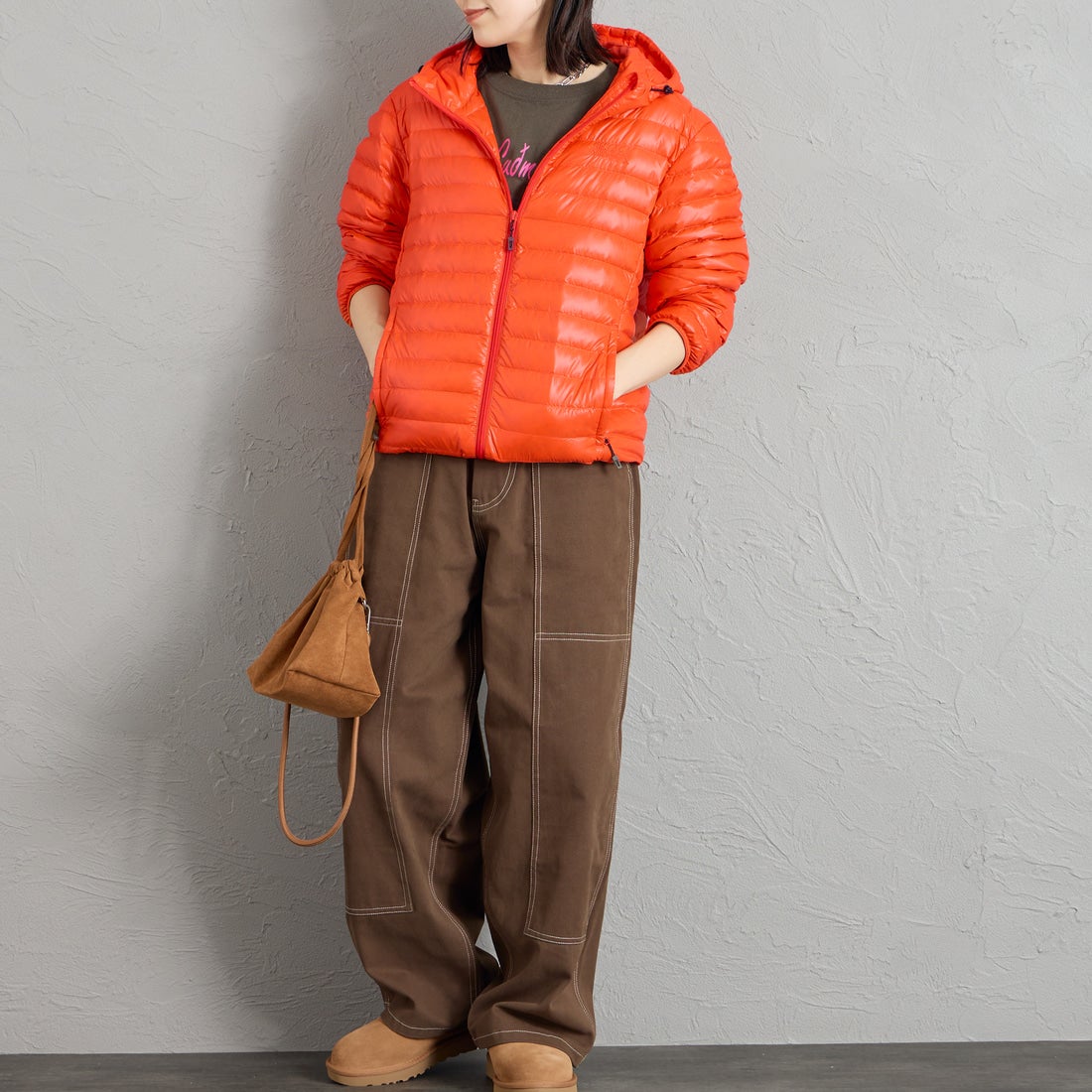 FIRST DOWN [ファーストダウン] 別注 ハッピーダウンジャケット [F242115W-JF] 189 ORG &&モデル身長：160cm 着用サイズ：S&&