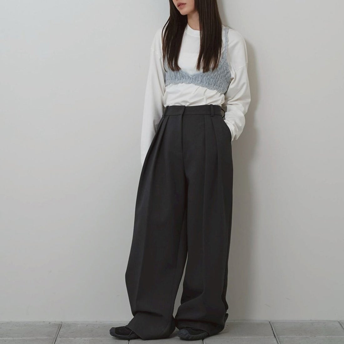 TODAYFUL [トゥデイフル] ボンディングワイドトラウザー [12620702] C/GRY