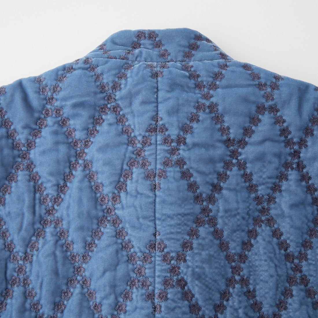 ne Quittez pas [ヌキテパ] フラワーアーガイル刺繍 ベルベットキルティングジャケット [010962NP2] 76 BLUE GR