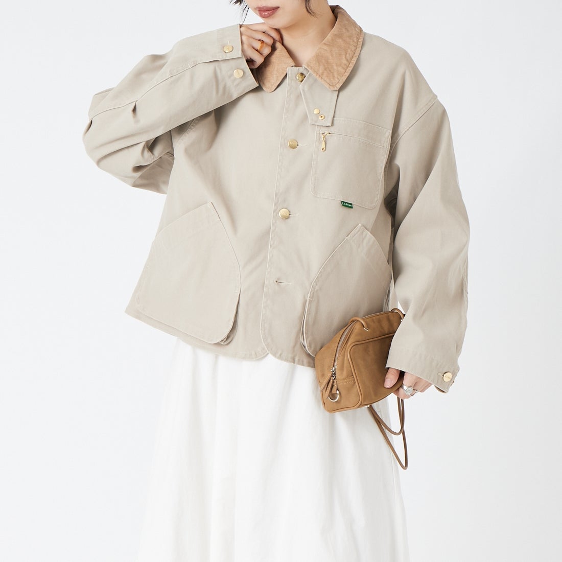 L.L.BEAN [エルエルビーン] ビーンズ プロスペクトハーバー フィールドコート [6475-5149] 09 NATURAL &&モデル身長：162cm 着用サイズ：M&&
