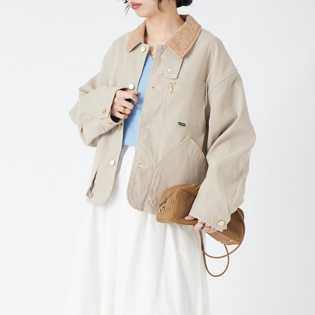 L.L.BEAN [エルエルビーン] ビーンズ プロスペクトハーバー フィールドコート [6475-5149] 09 NATURAL &&モデル身長：162cm 着用サイズ：M&&