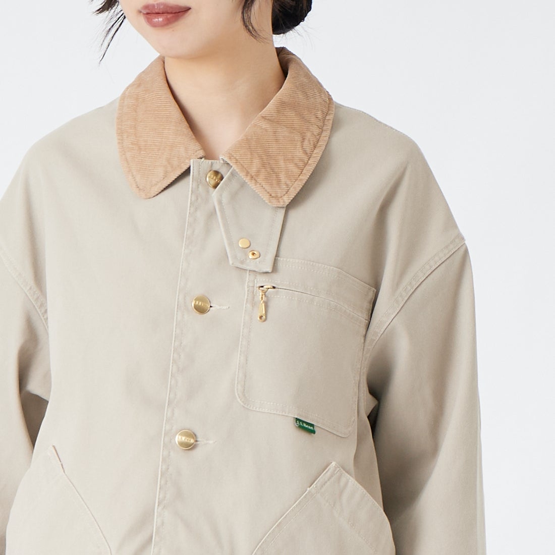 L.L.BEAN [エルエルビーン] ビーンズ プロスペクトハーバー フィールドコート [6475-5149] 09 NATURAL &&モデル身長：162cm 着用サイズ：M&&