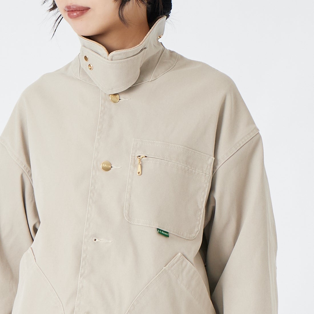 L.L.BEAN [エルエルビーン] ビーンズ プロスペクトハーバー フィールドコート [6475-5149] 09 NATURAL &&モデル身長：162cm 着用サイズ：M&&