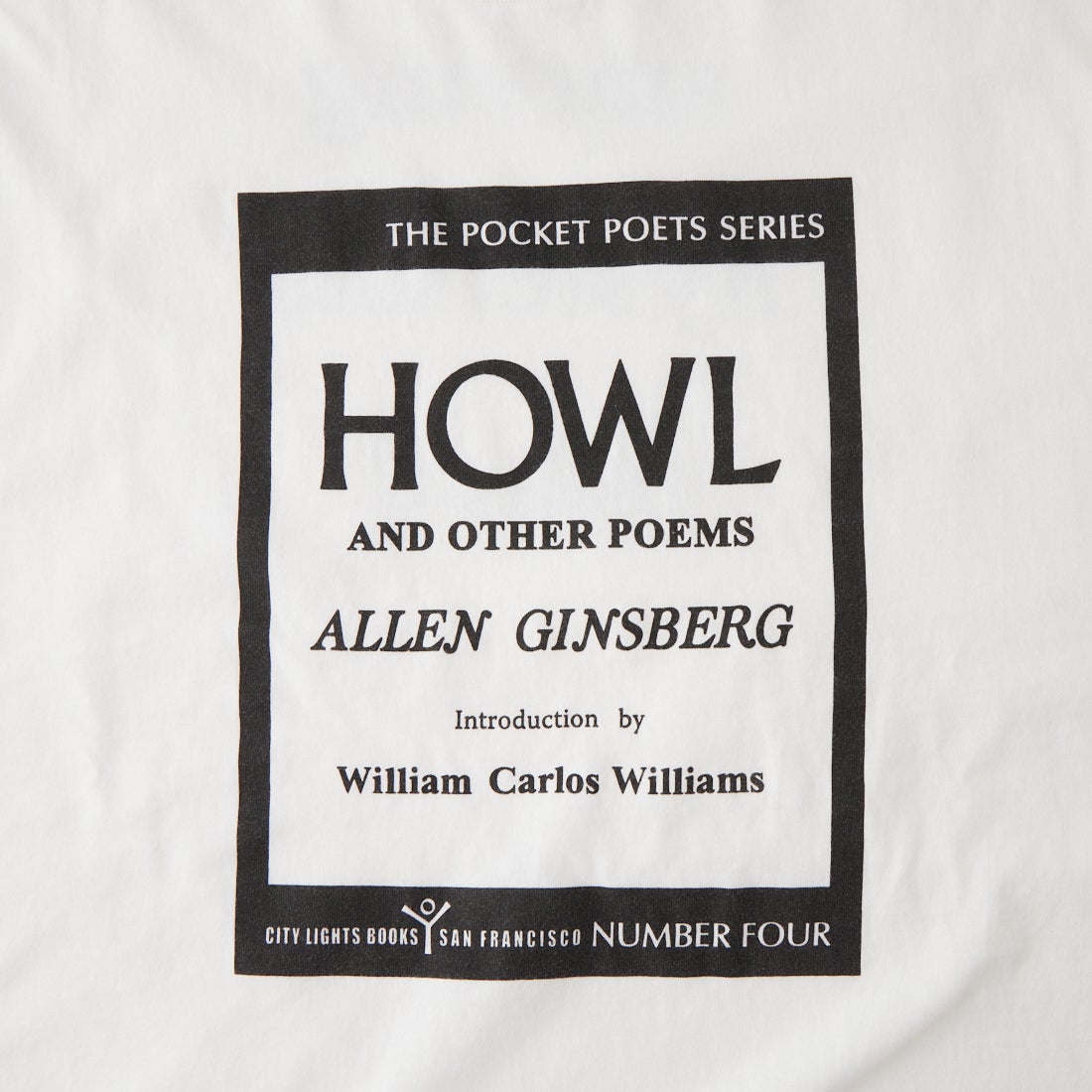 City Lights Bookstore [シティライツ ブックストア] ロゴプリントロングスリーブTシャツ [CLBS-LST01] HOWL/WHITE