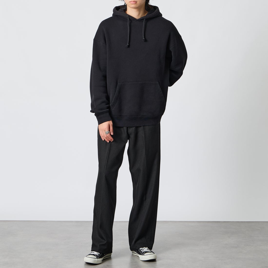 BEN DAVIS [ベンデイビス] 別注 BEN ワーカーズパンツ [1230-23180907-JF] 01 BLACK &&モデル身長：177cm 着用サイズ：L&&