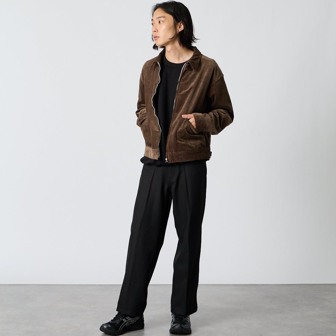 BEN DAVIS [ベンデイビス] 別注 BEN ワーカーズパンツ [1230-23180907-JF] 01 BLACK &&モデル身長：175cm 着用サイズ：M&&