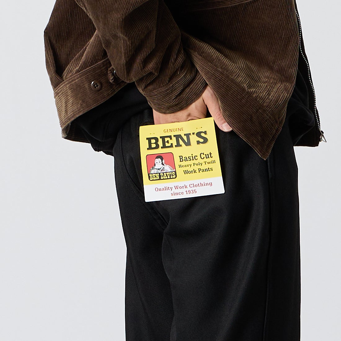 BEN DAVIS [ベンデイビス] 別注 BEN ワーカーズパンツ [1230-23180907-JF] 01 BLACK &&モデル身長：175cm 着用サイズ：M&&
