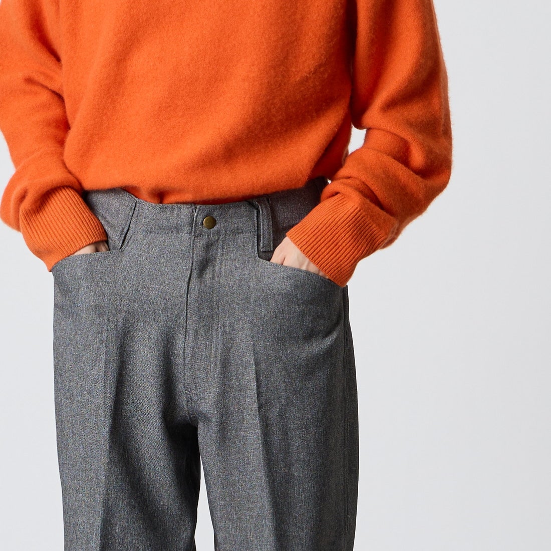 BEN DAVIS [ベンデイビス] 別注 BEN ワーカーズパンツ [1230-23180907-JF] 04 GRAY &&モデル身長：168cm 着用サイズ：M&&