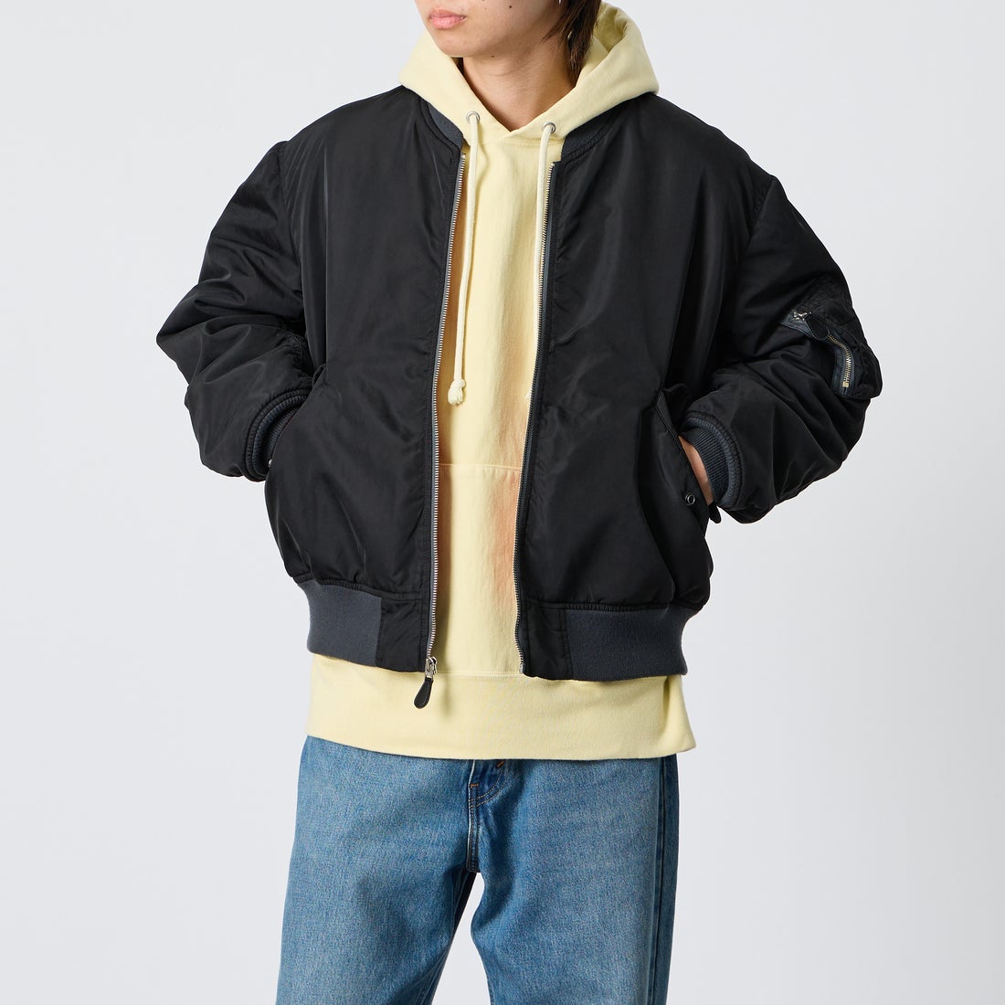 BLACK&&モデル身長：177cm 着用サイズ：L&&