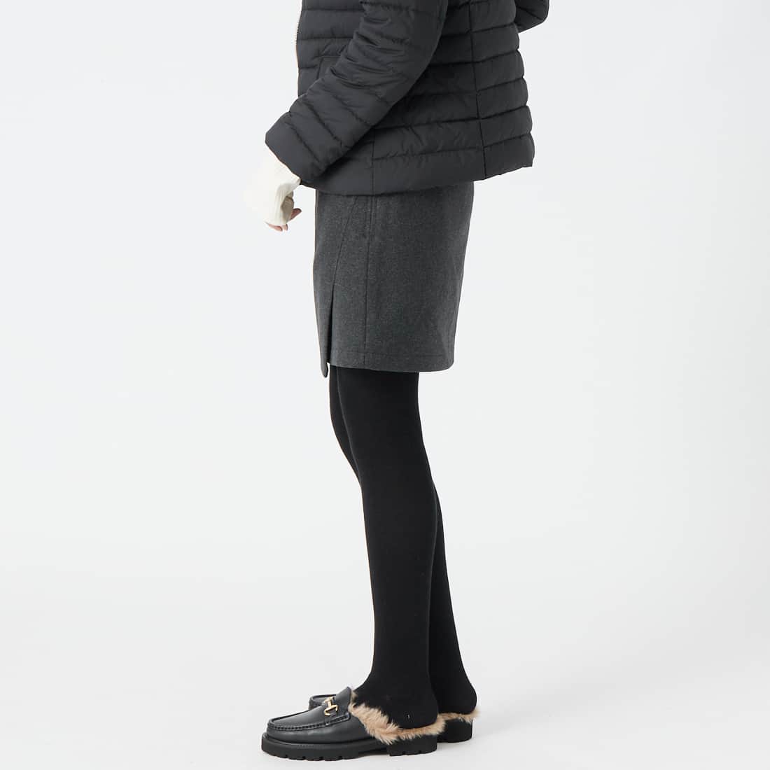 Jeans Factory Clothes [ジーンズファクトリークローズ] ラップミニスカート [IN7-SK-6] ﾁｬｺｰﾙ &&モデル身長：162cm 着用サイズ：36&&