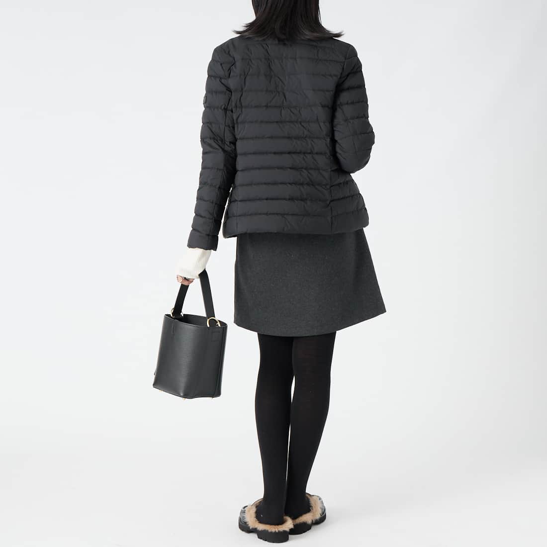 Jeans Factory Clothes [ジーンズファクトリークローズ] ラップミニスカート [IN7-SK-6] ﾁｬｺｰﾙ &&モデル身長：162cm 着用サイズ：36&&
