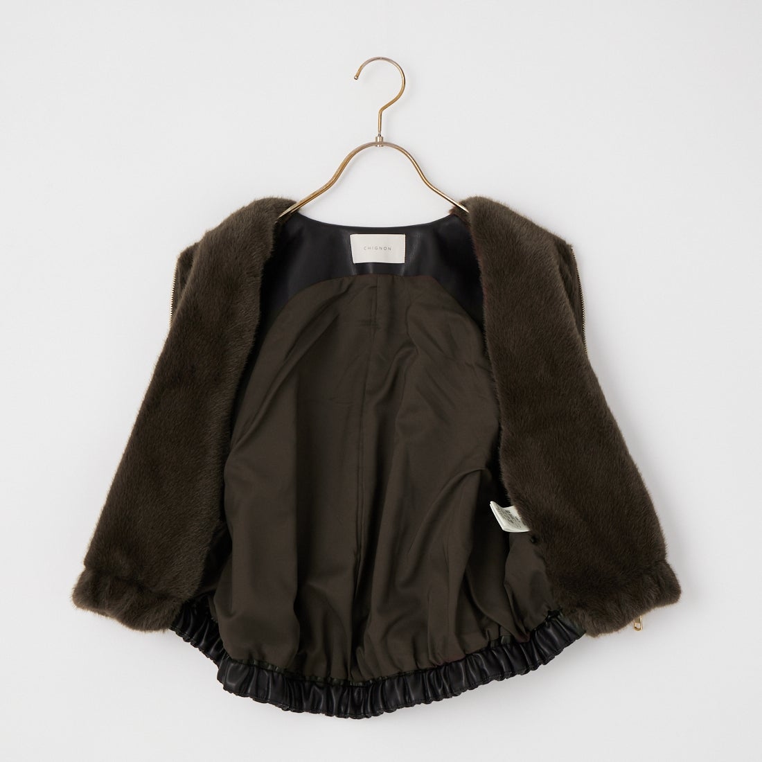 CHIGNON [シニヨン] フェイクファードッキングベスト [4964-008MK] BROWN
