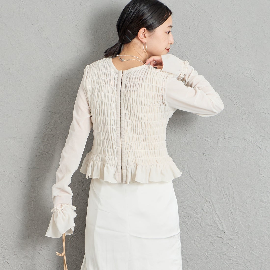 02 OFF&&モデル身長：150cm 着用サイズ：F&&