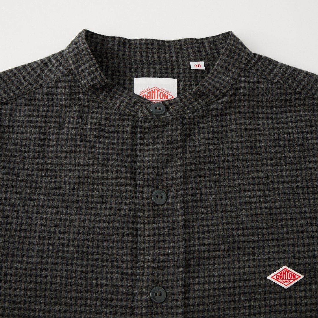 DANTON [ダントン] 起毛チェックバンドカラーシャツ [DT-B0280CHK] BLK/CHR CK