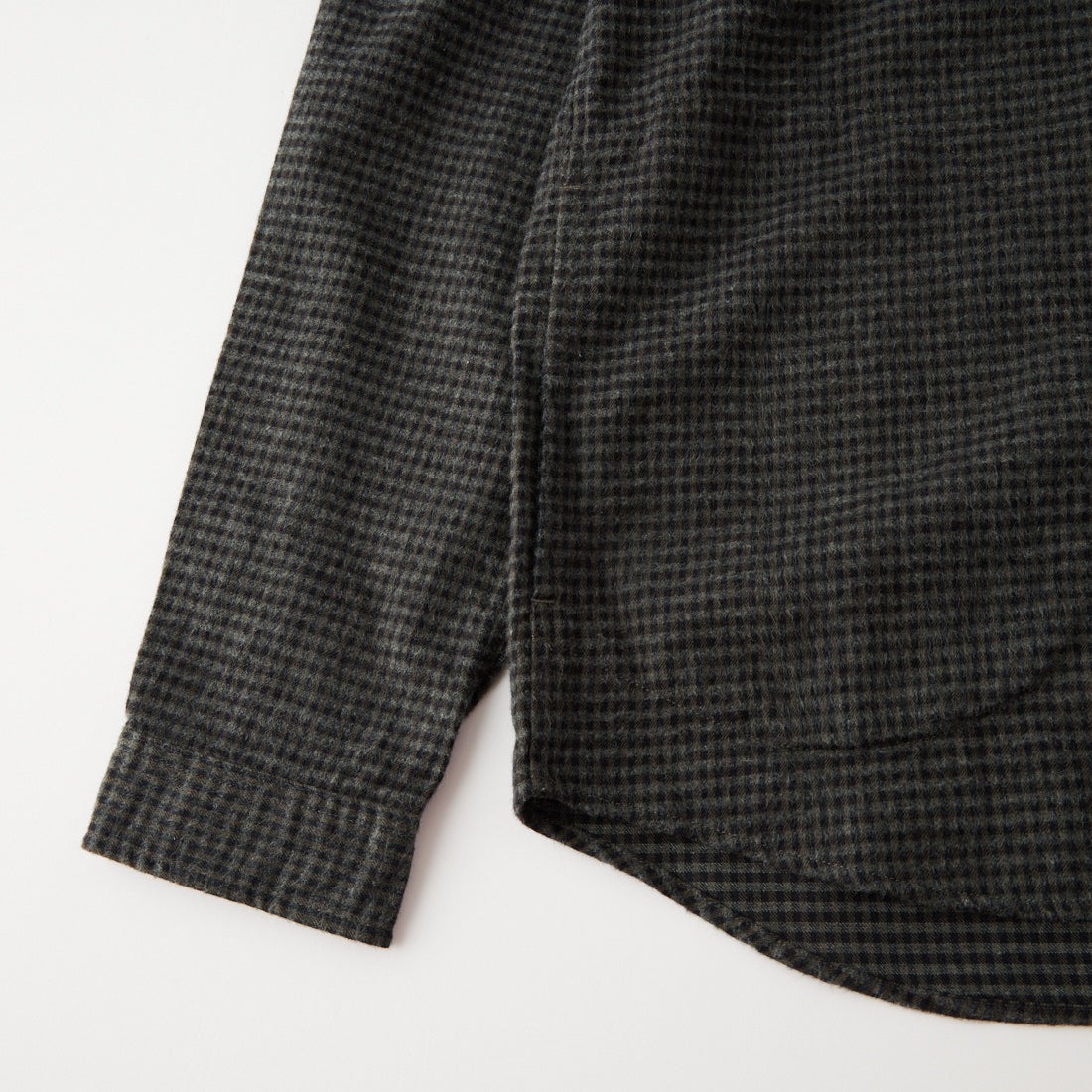 DANTON [ダントン] 起毛チェックバンドカラーシャツ [DT-B0280CHK] BLK/CHR CK