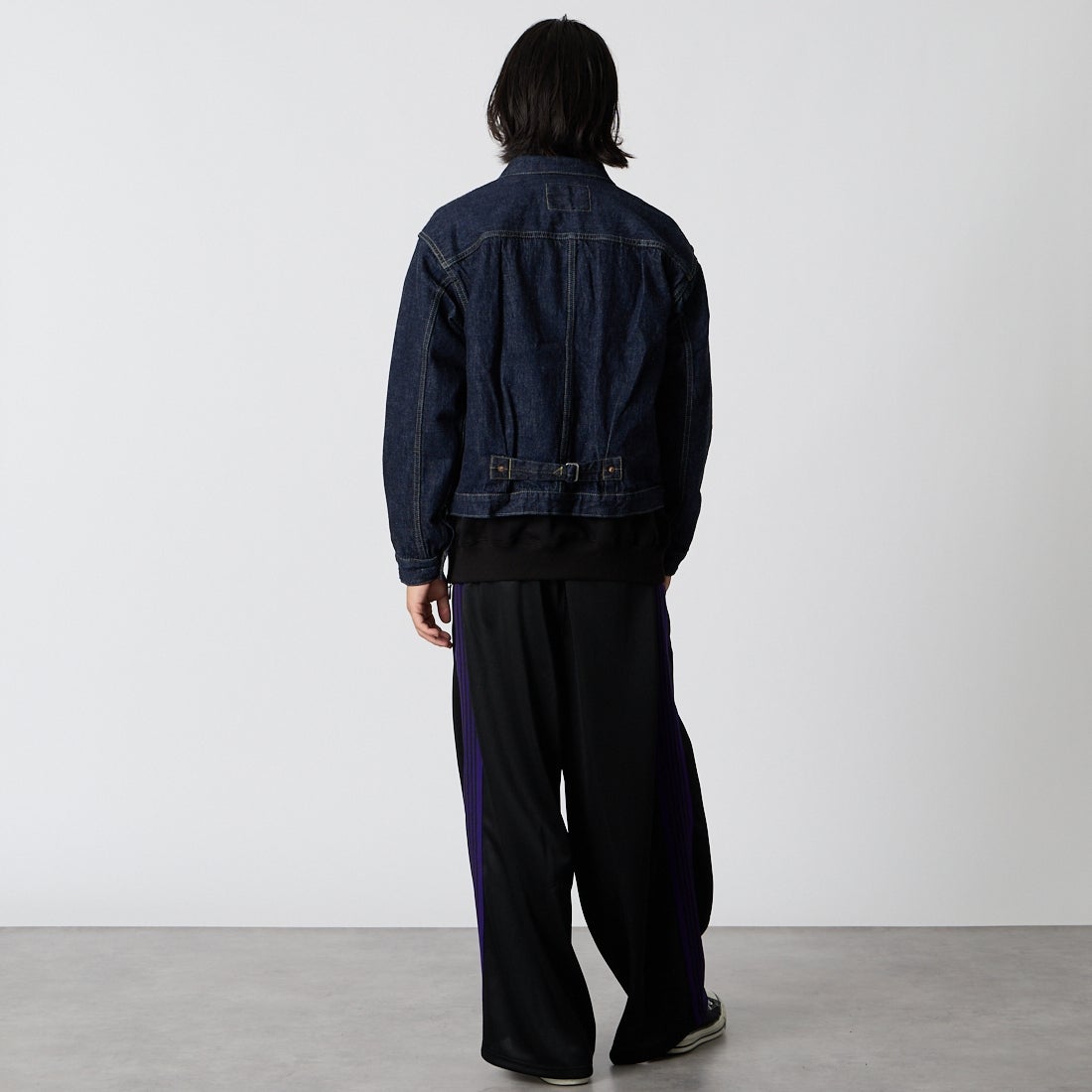 Needles [ニードルズ] ヒザデルトラックパンツ [TY355] C BLACK &&モデル身長：175cm 着用サイズ：XS&&