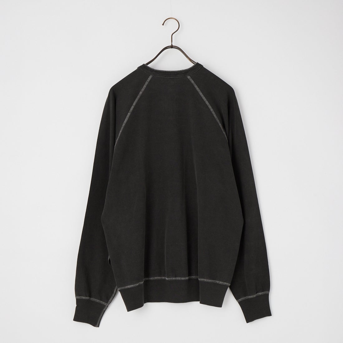 Health knit [ヘルスニット] ピグメント染め ヘンリーネックラグランTシャツ [HR26F-M353] 06 CHARCOA