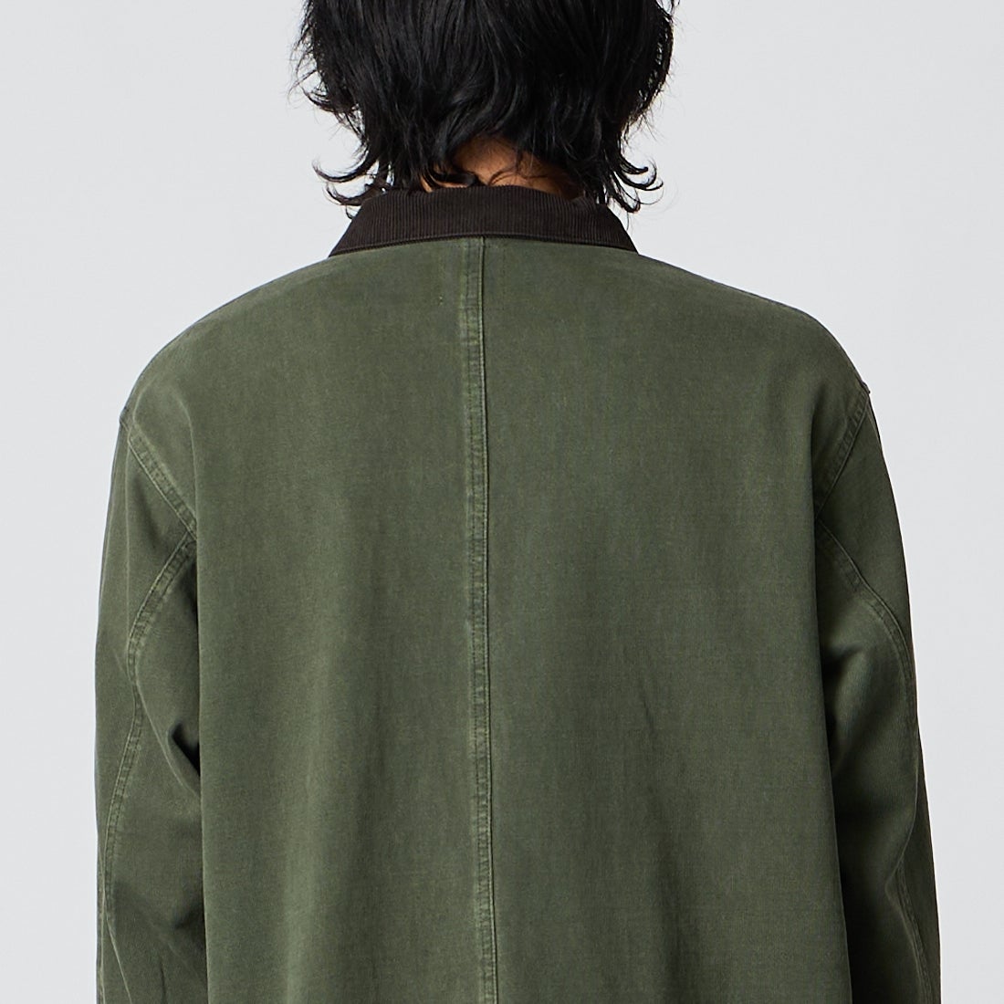 Jeans Factory Clothes [ジーンズファクトリークローズ] スウェットチョアコート [2623-428IN] MOSS &&モデル身長：177cm 着用サイズ：M&&