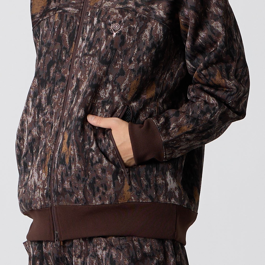 South2West8 [サウスツーウエストエイト] トレーナージャケット [TY781] BROWN &&モデル身長：175cm 着用サイズ：M&&