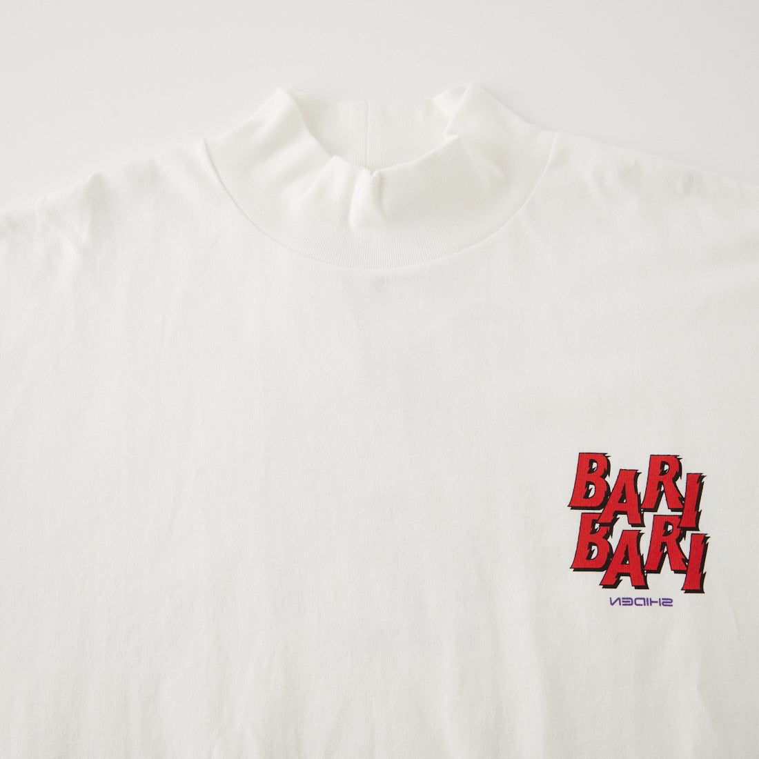 SHIDEN [シデン] ロングスリーブモックネックTシャツ [TY682] A WHITE