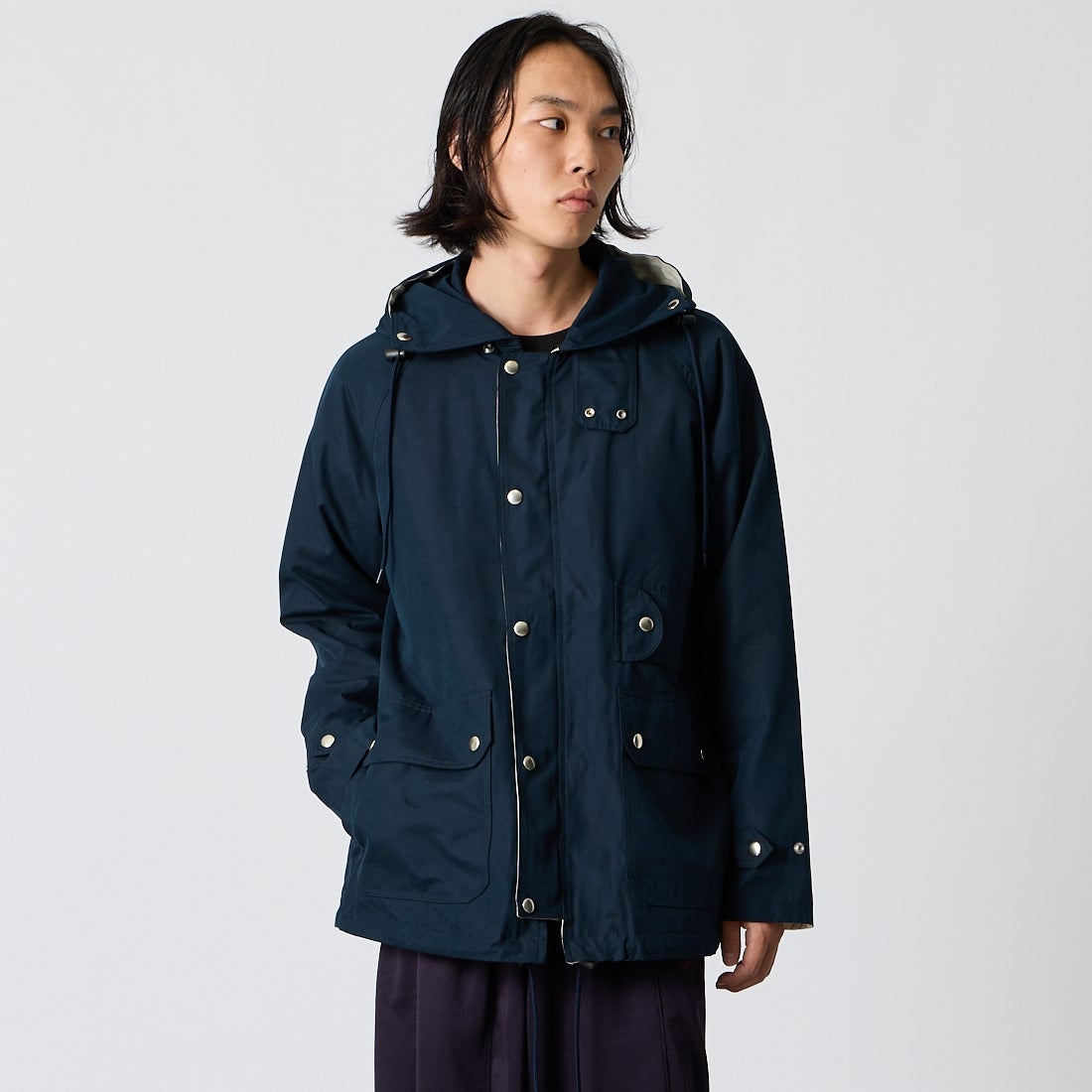 A VONTADE [アボンタージ] リバーシブルセーリングパーカー [VTD-0599-JK] 4 DK.NAVY &&モデル身長：175cm 着用サイズ：M&&