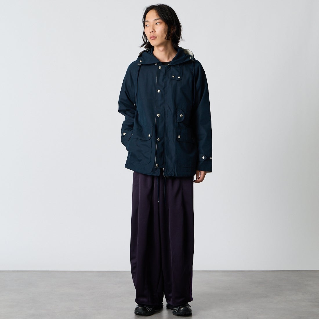 A VONTADE [アボンタージ] リバーシブルセーリングパーカー [VTD-0599-JK] 4 DK.NAVY &&モデル身長：175cm 着用サイズ：M&&