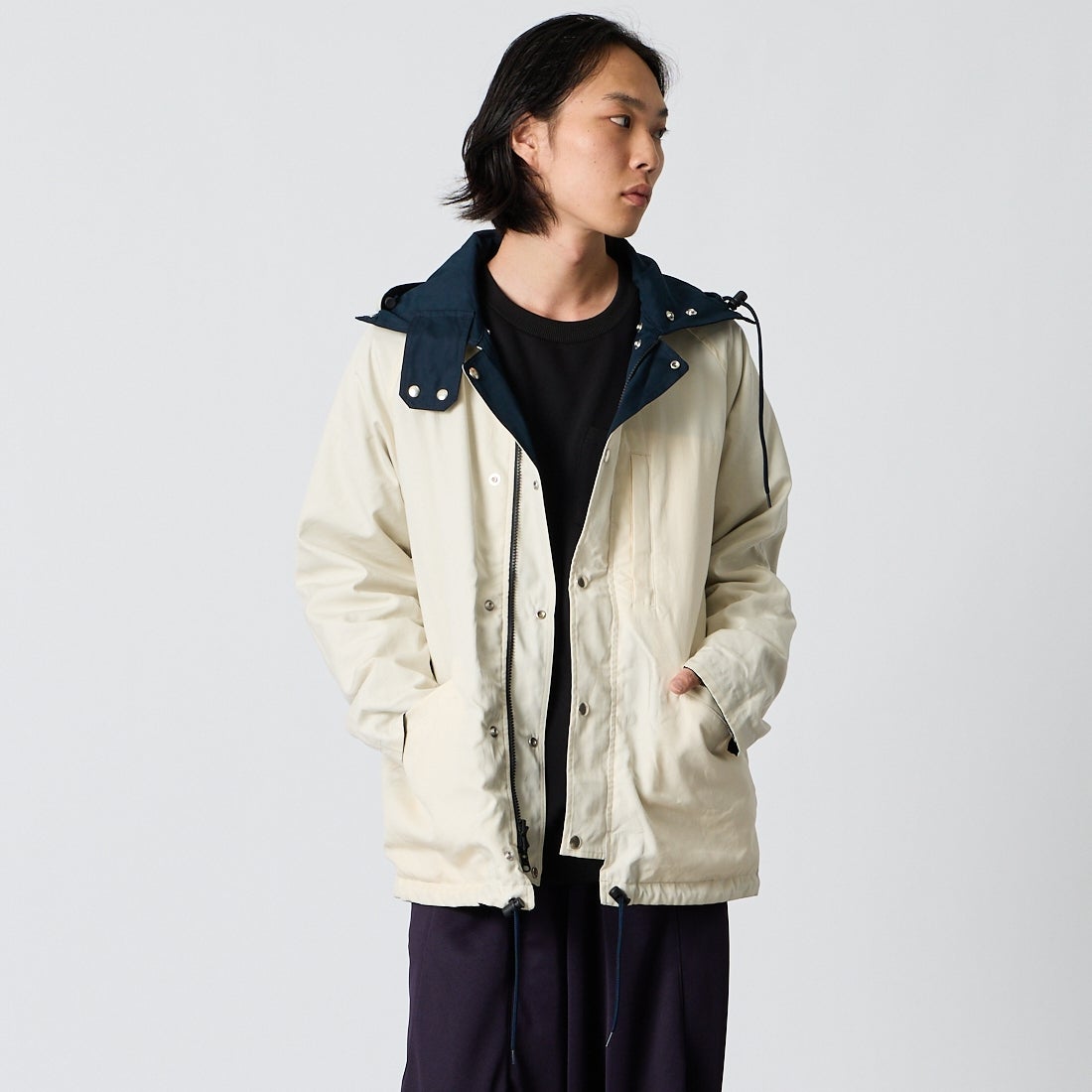 A VONTADE [アボンタージ] リバーシブルセーリングパーカー [VTD-0599-JK] 4 DK.NAVY &&モデル身長：175cm 着用サイズ：M&&