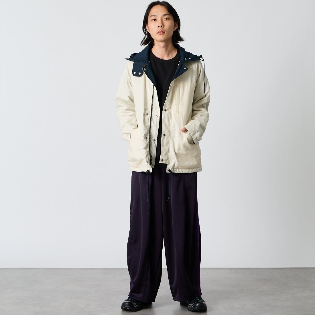 A VONTADE [アボンタージ] リバーシブルセーリングパーカー [VTD-0599-JK] 4 DK.NAVY &&モデル身長：175cm 着用サイズ：M&&