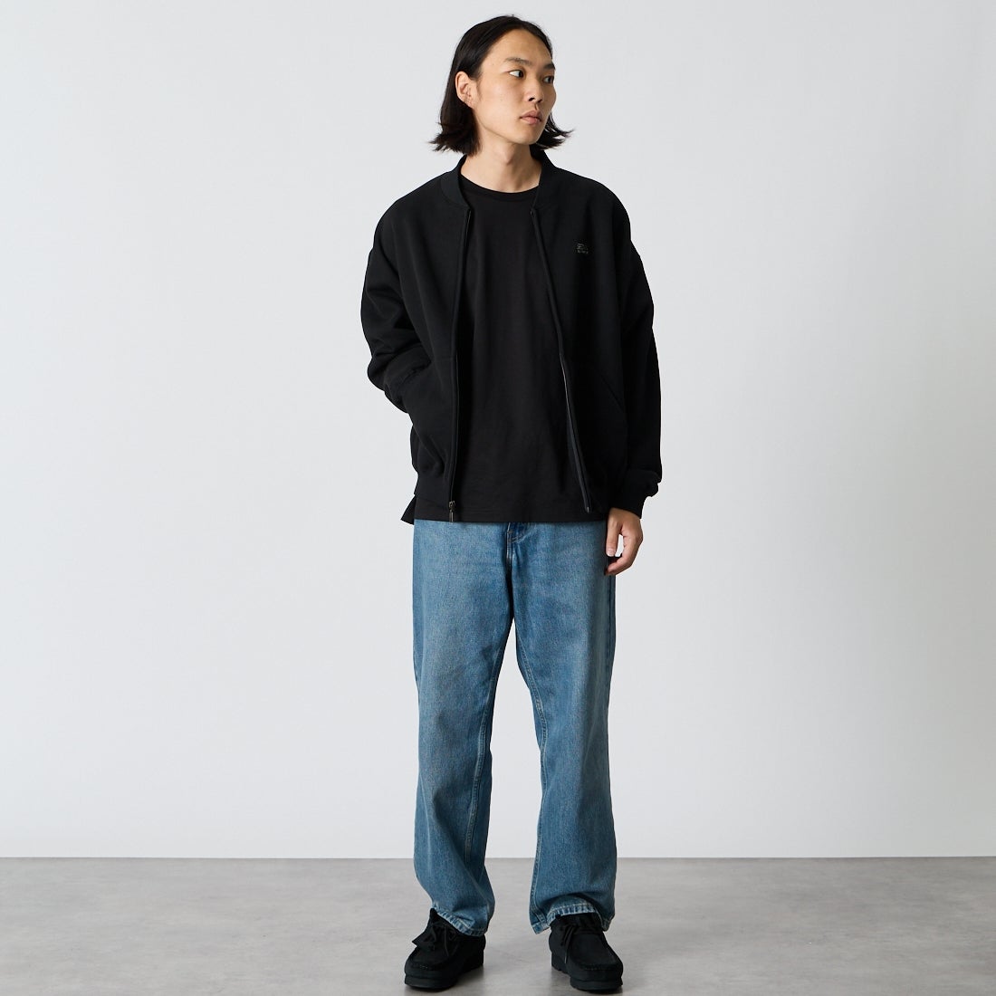 SEDAN ALL-PURPOSE [セダン オールパーパス] T/Cフリースフルジップジャケット [SD26F-CT06] BLACK &&モデル身長：175cm 着用サイズ：M&&