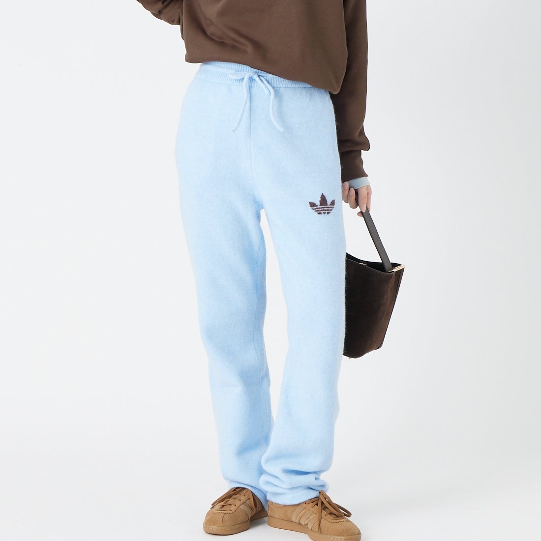 adidas Originals [アディダス オリジナルス] ニットティッピングパンツ [E4930] LF6547 &&モデル身長：162cm 着用サイズ：S&&