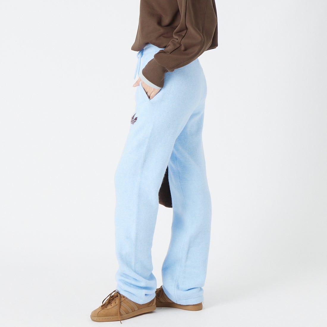 adidas Originals [アディダス オリジナルス] ニットティッピングパンツ [E4930] LF6547 &&モデル身長：162cm 着用サイズ：S&&