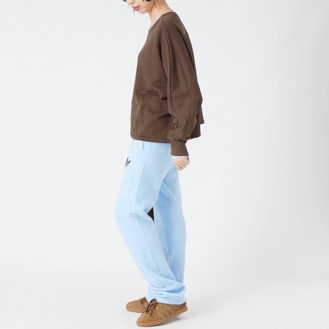 adidas Originals [アディダス オリジナルス] ニットティッピングパンツ [E4930] LF6547 &&モデル身長：162cm 着用サイズ：S&&