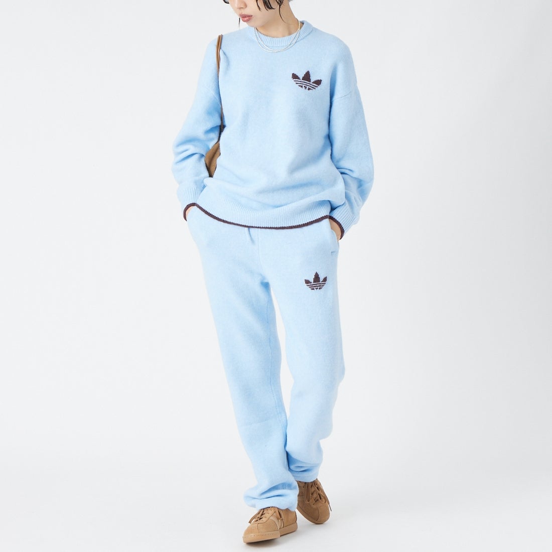 adidas Originals [アディダス オリジナルス] ニットティッピングパンツ [E4930] LF6547 &&モデル身長：162cm 着用サイズ：S&&