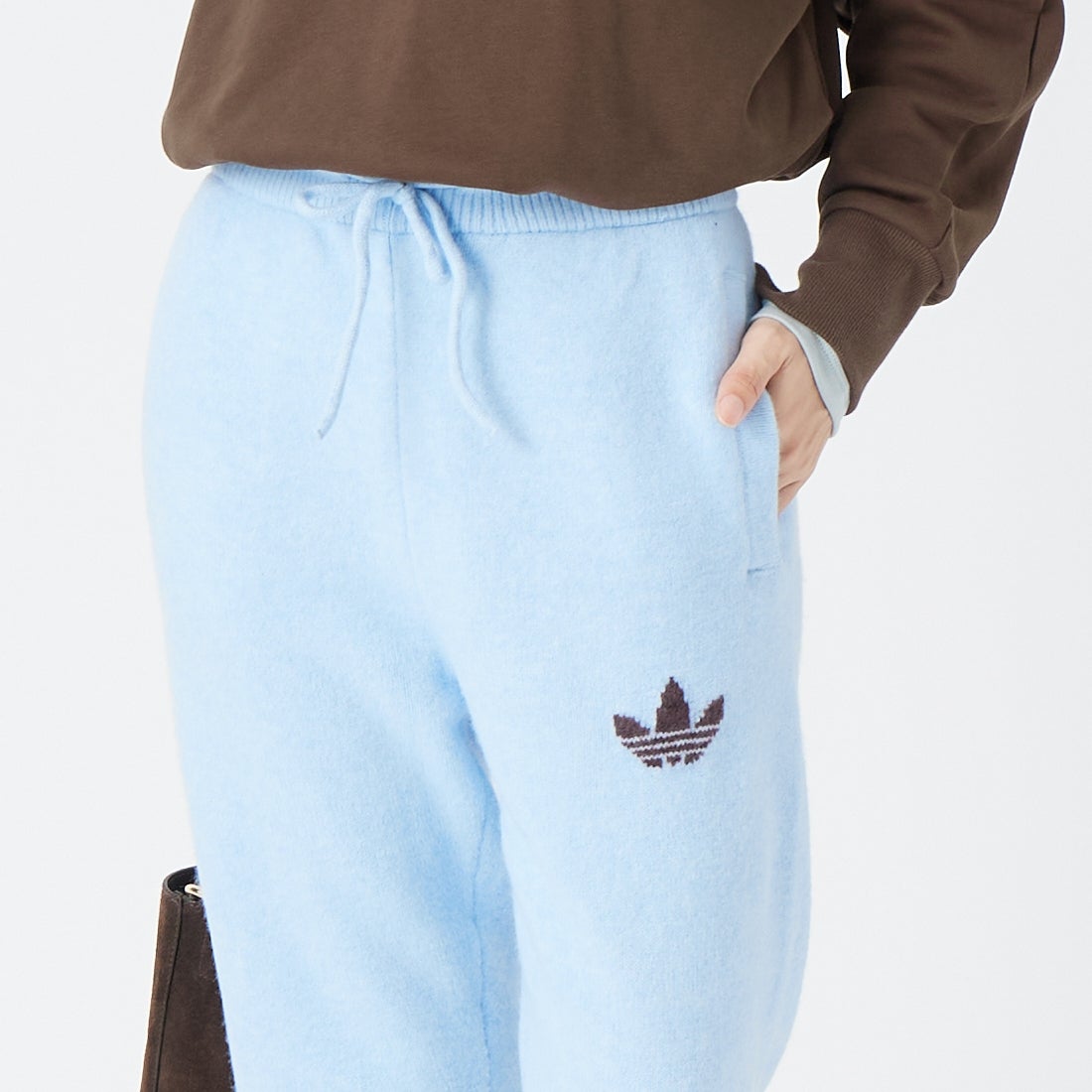 adidas Originals [アディダス オリジナルス] ニットティッピングパンツ [E4930] LF6547 &&モデル身長：162cm 着用サイズ：S&&